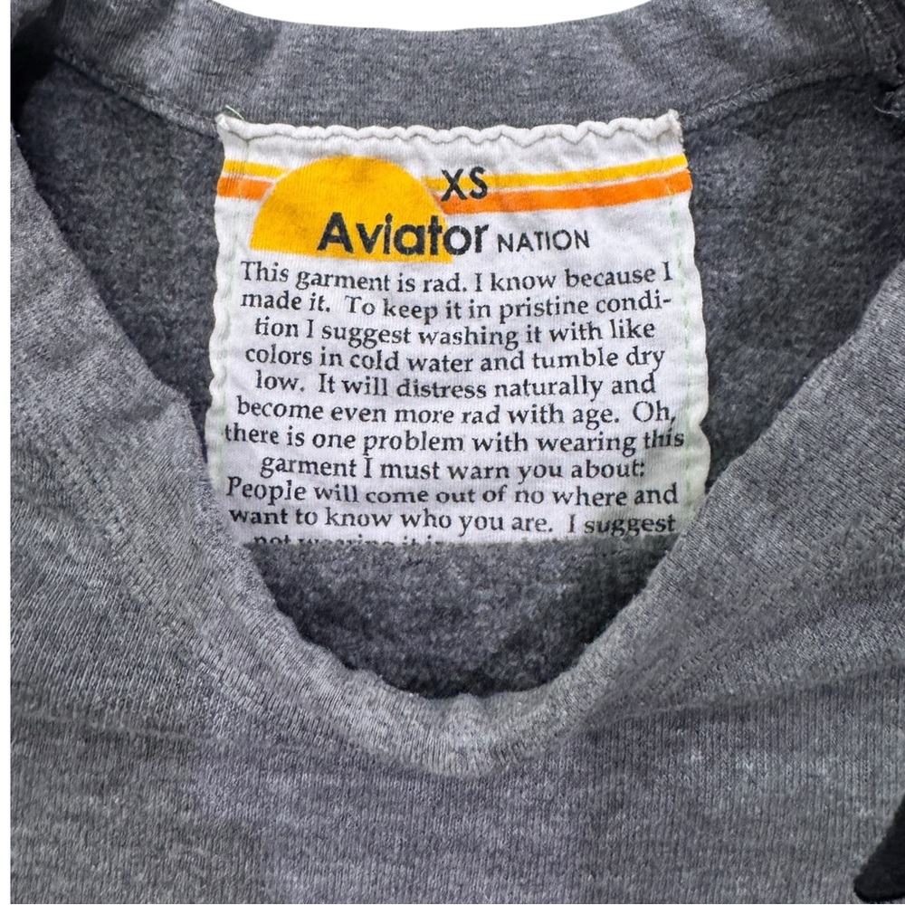 Aviator Nation Heather Grey Rainbow 5 Stripe Cropped - Picture 7 of 8